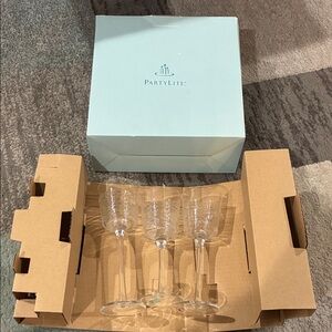 PartyLite Clear Lines Stemmed Trio
